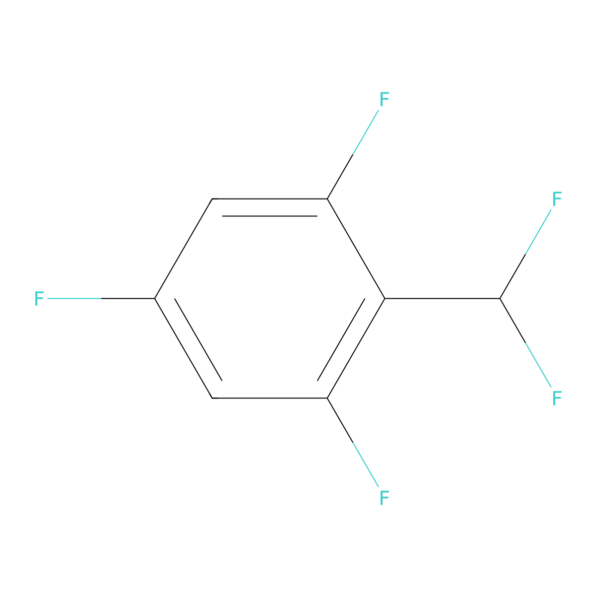 2-(Difluoromethyl)-1,3,5-trifluorobenzene molecular structure, CAS 1214338-85-8