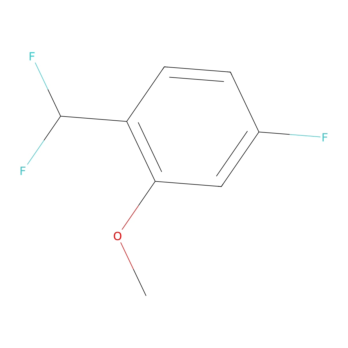 2-(Difluoromethyl)-5-fluoroanisole molecular structure, CAS 1214338-95-0