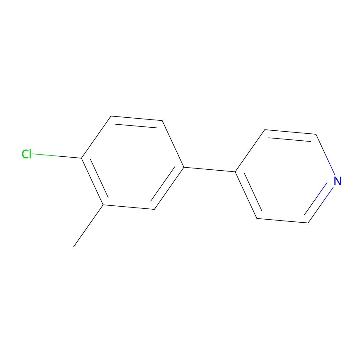 4-(4-Chloro-3-methylphenyl)pyridine molecular structure, CAS 1214339-01-1