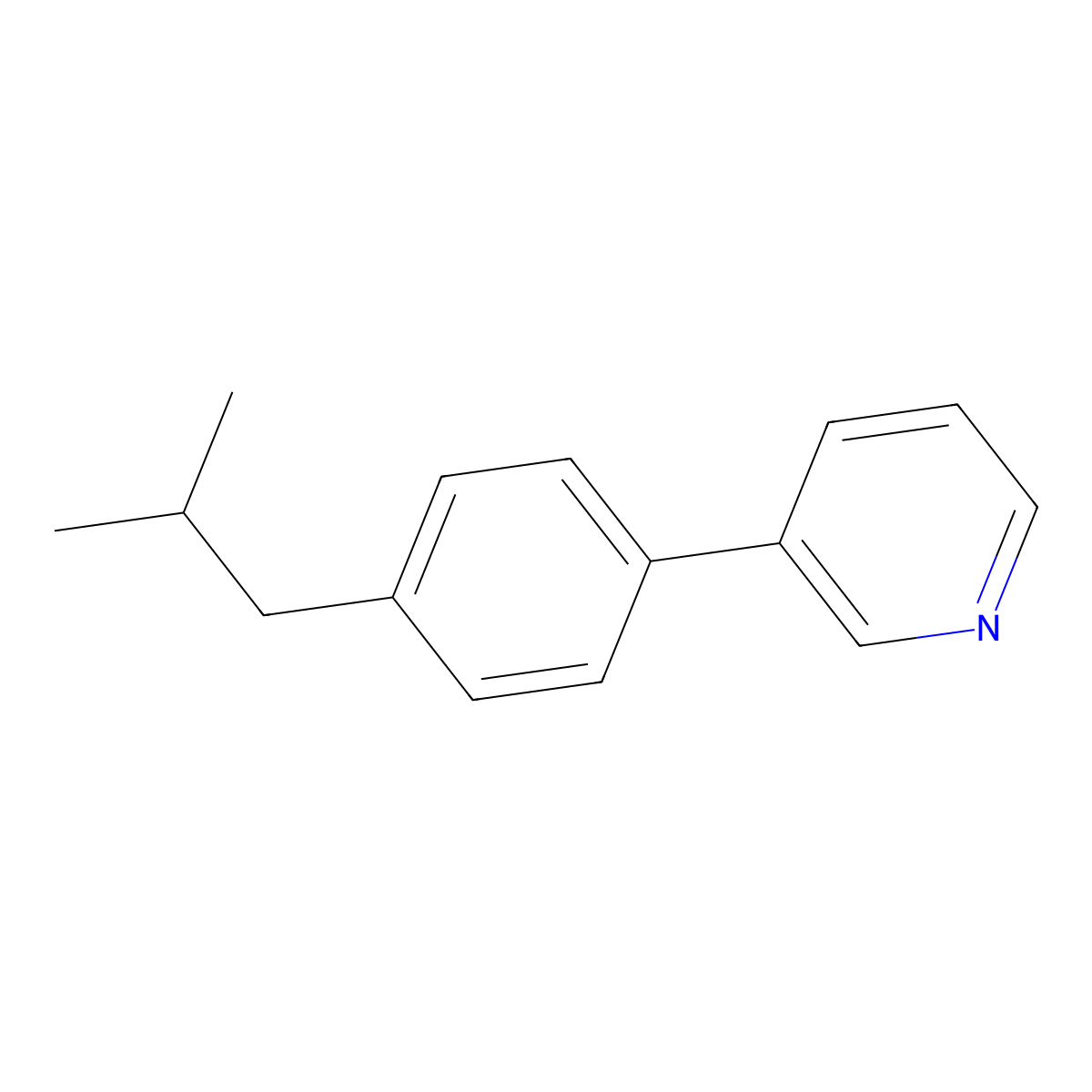 3-[4-(2-Methylpropyl)phenyl]pyridine molecular structure, CAS 1214339-02-2