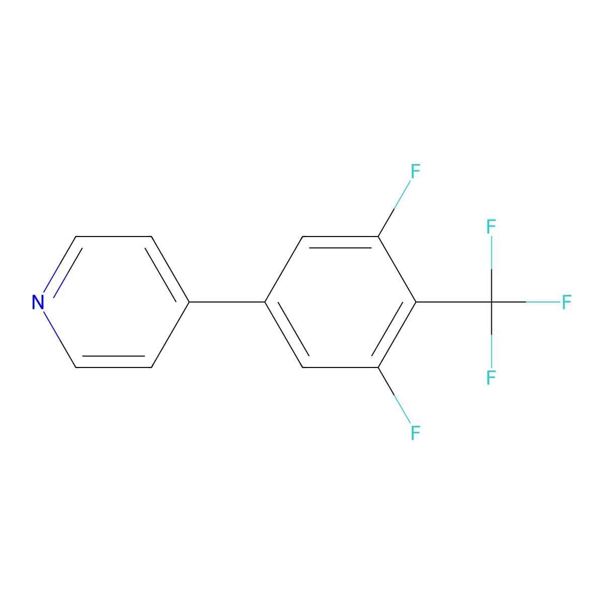 4-(3,5-Difluoro-4-(trifluoromethyl)phenyl)pyridine molecular structure, CAS 1214339-08-8