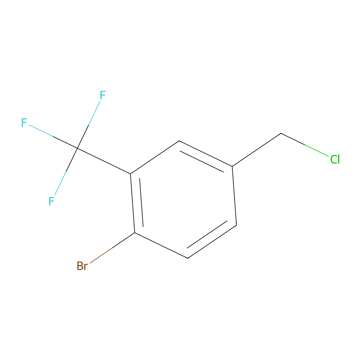 1-Bromo-4-(chloromethyl)-2-(trifluoromethyl)benzene molecular structure, CAS 1214339-27-1