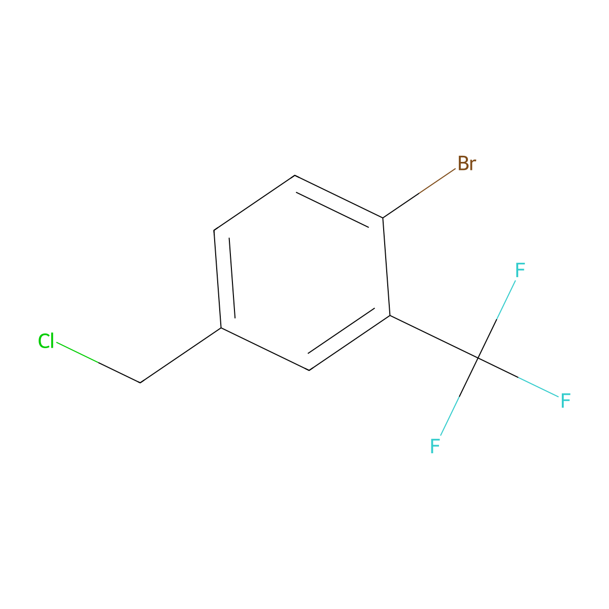 1-Bromo-4-(chloromethyl)-2-(trifluoromethyl)benzene molecular structure, CAS 1214339-27-1