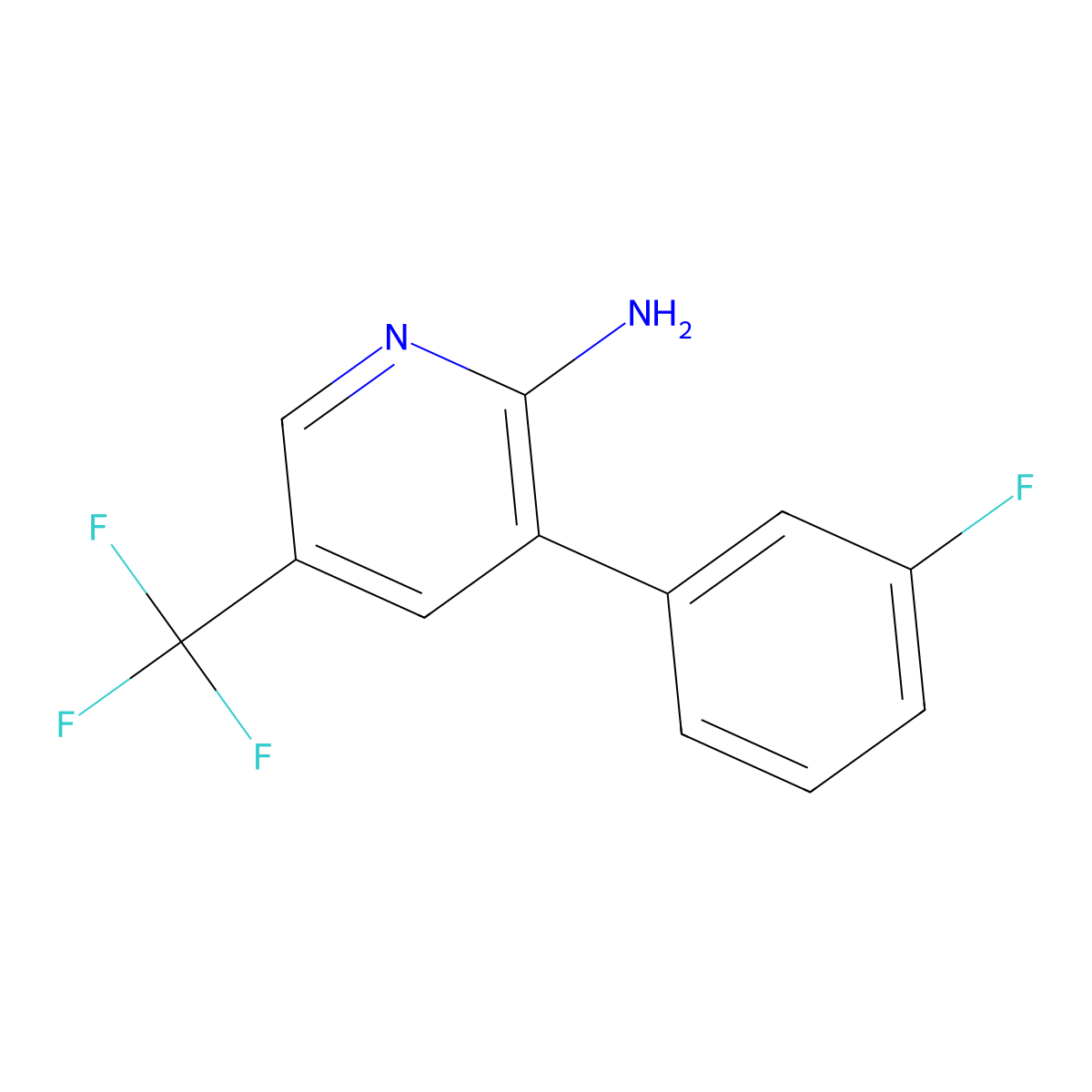 3-(3-Fluorophenyl)-5-(trifluoromethyl)pyridin-2-amine molecular structure, CAS 1214339-29-3