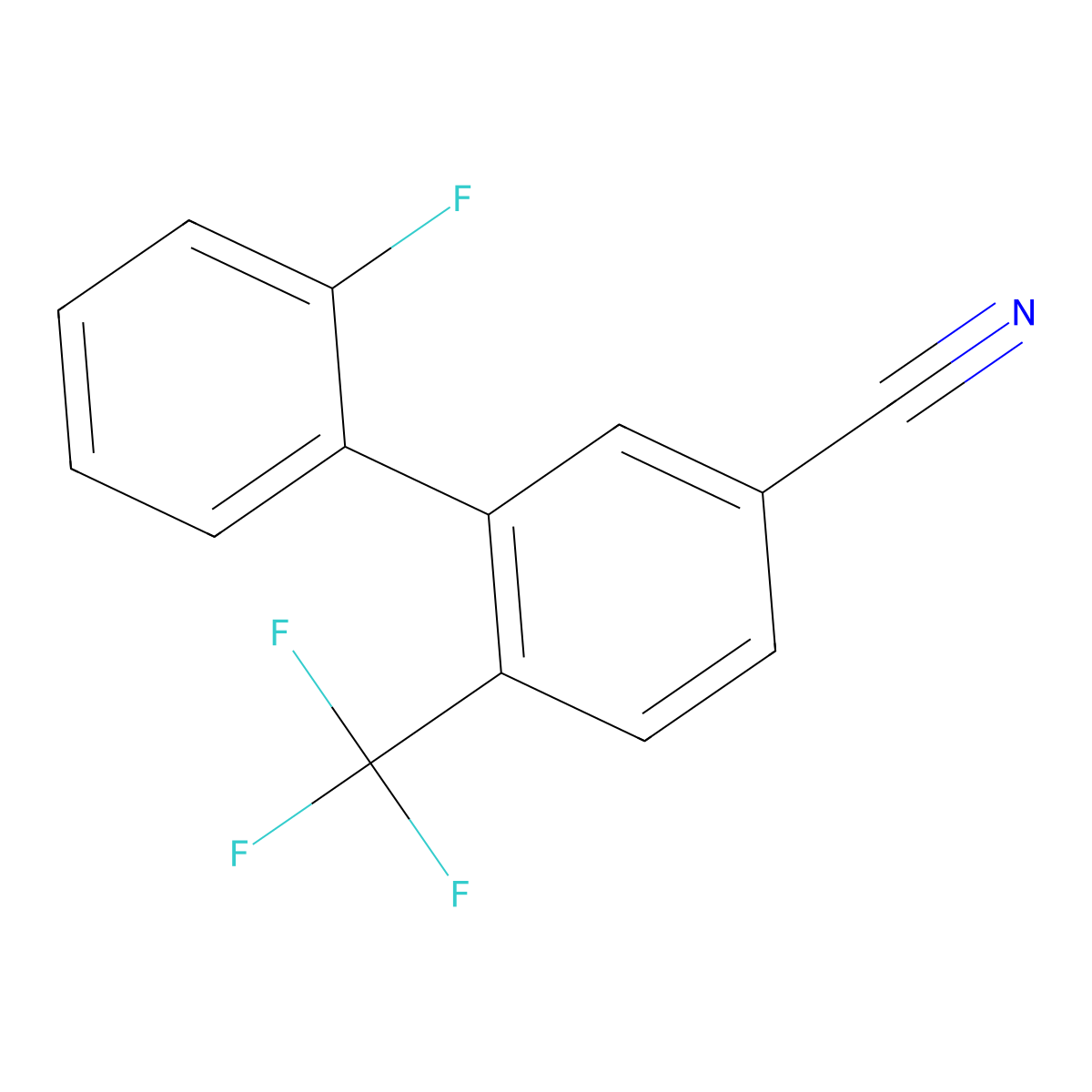 3-(2-Fluorophenyl)-4-(trifluoromethyl)benzonitrile molecular structure, CAS 1214339-30-6
