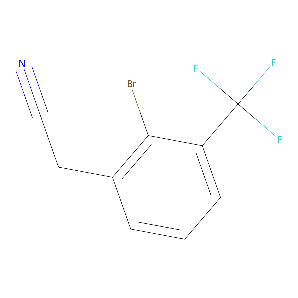 2-Bromo-3-(trifluoromethyl)phenylacetonitrile molecular structure, CAS 1214339-44-2