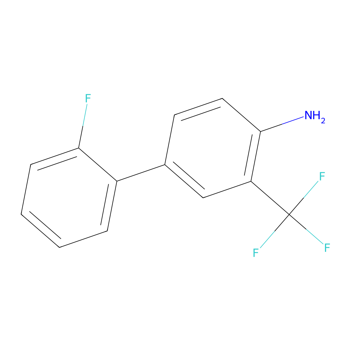 2'-Fluoro-3-(trifluoromethyl)biphenyl-4-amine molecular structure, CAS 1214339-46-4
