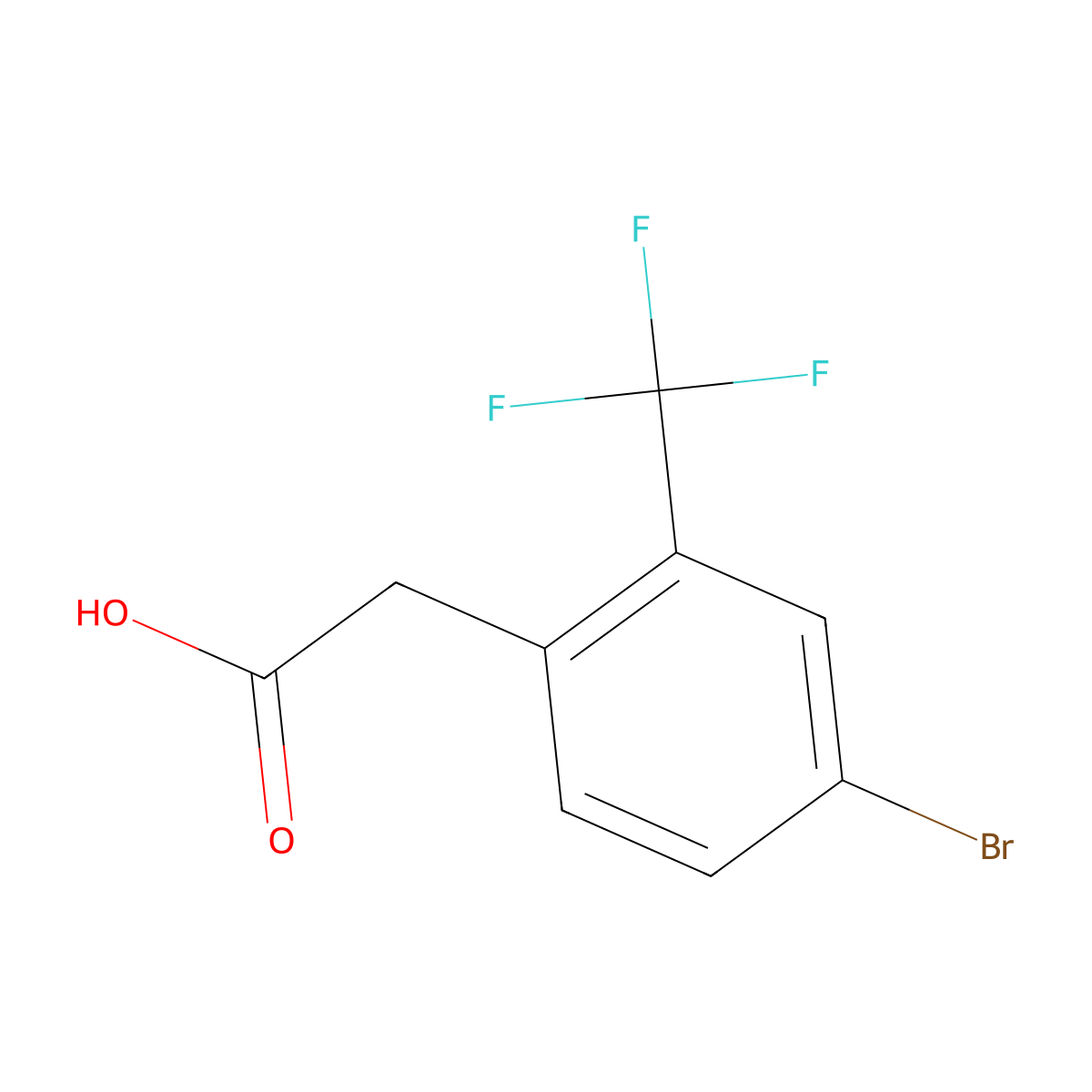2-(4-Bromo-2-(trifluoromethyl)phenyl)acetic acid molecular structure, CAS 1214339-48-6