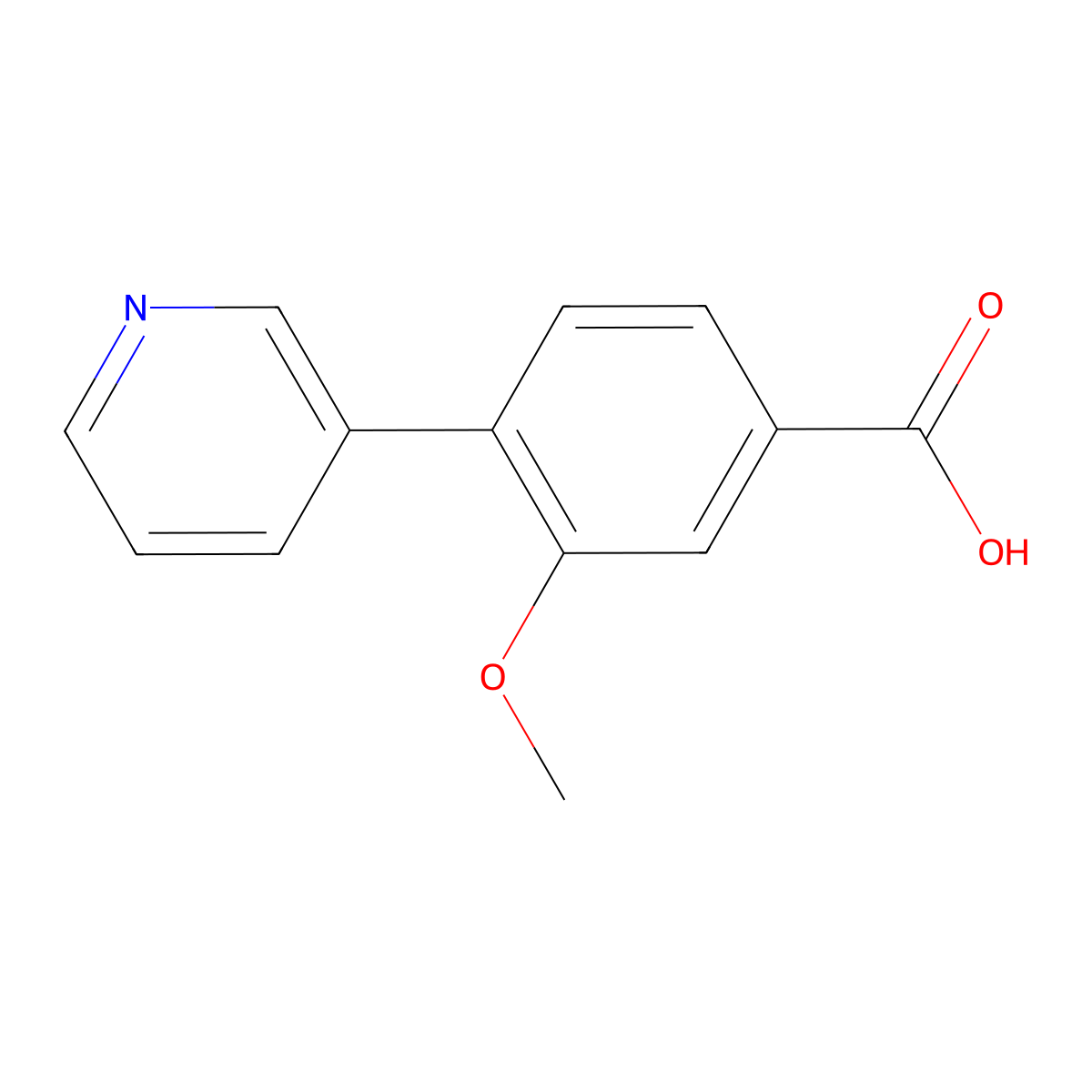 3-Methoxy-4-(pyridin-3-yl)benzoic acid molecular structure, CAS 1214339-62-4