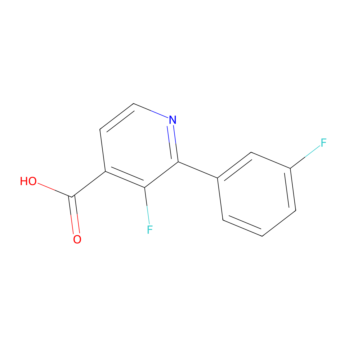 3-Fluoro-2-(3-fluorophenyl)isonicotinic acid molecular structure, CAS 1214339-71-5