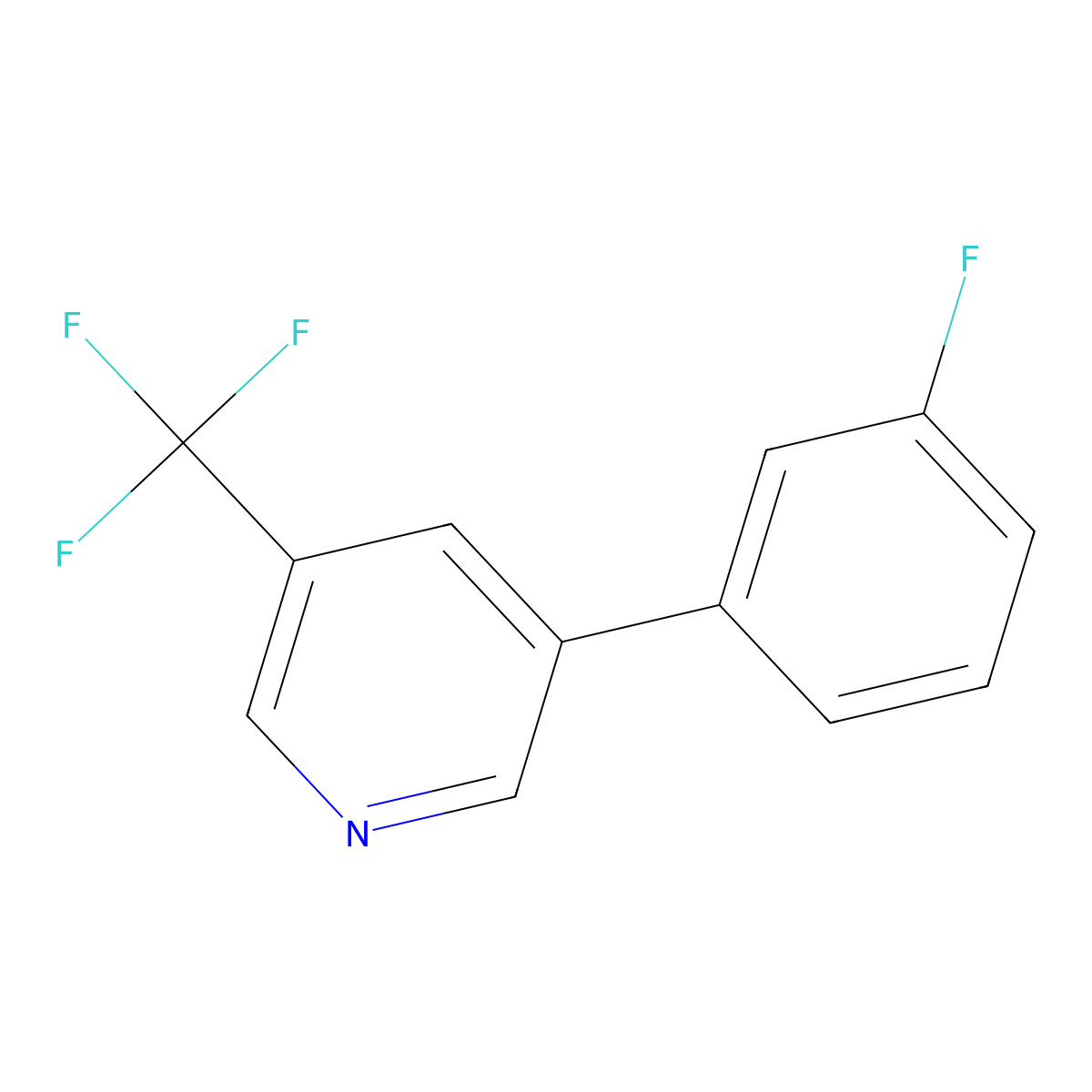 3-(3-Fluorophenyl)-5-(trifluoromethyl)pyridine molecular structure, CAS 1214339-82-8