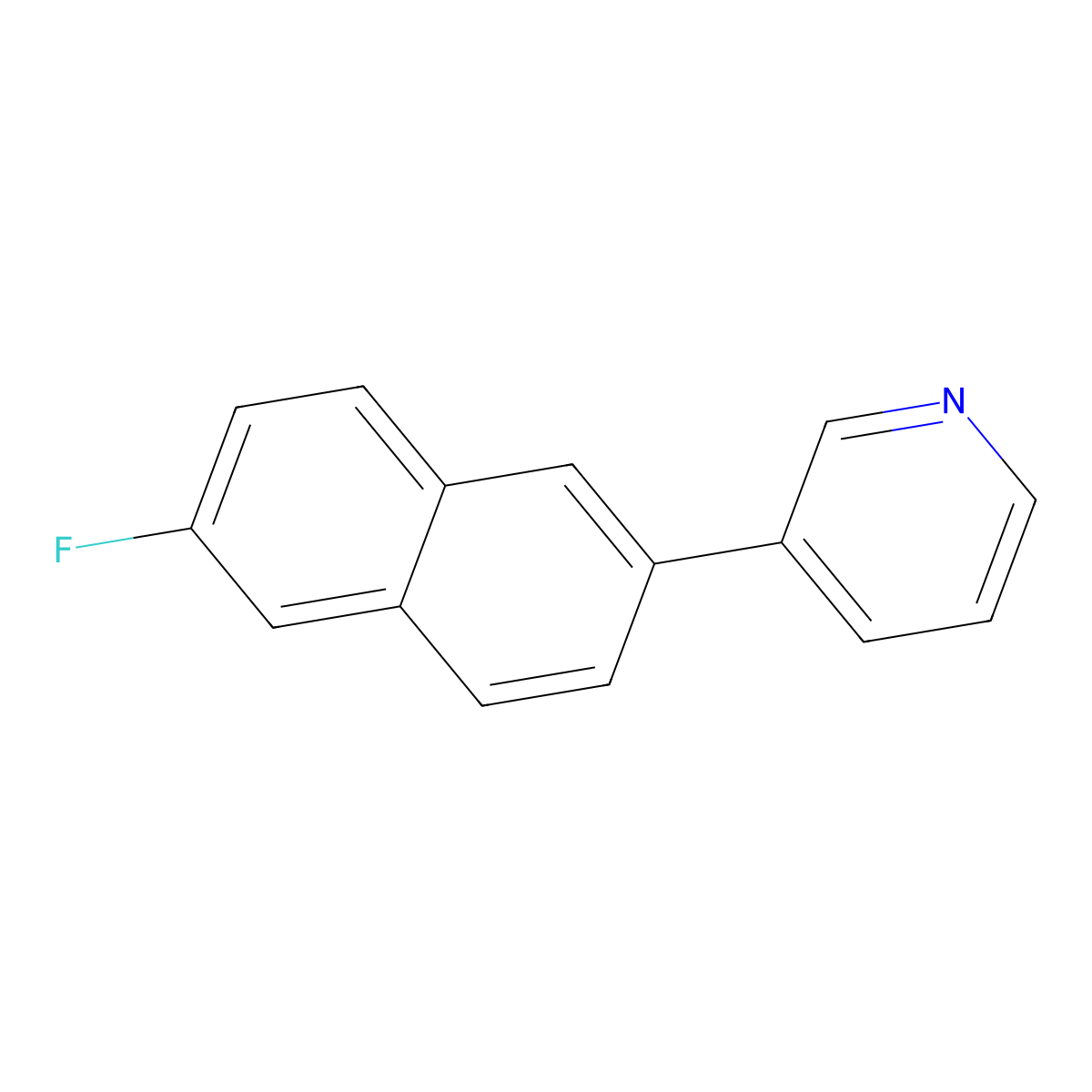 3-(6-Fluoro-2-naphthalenyl)pyridine molecular structure, CAS 1214339-98-6