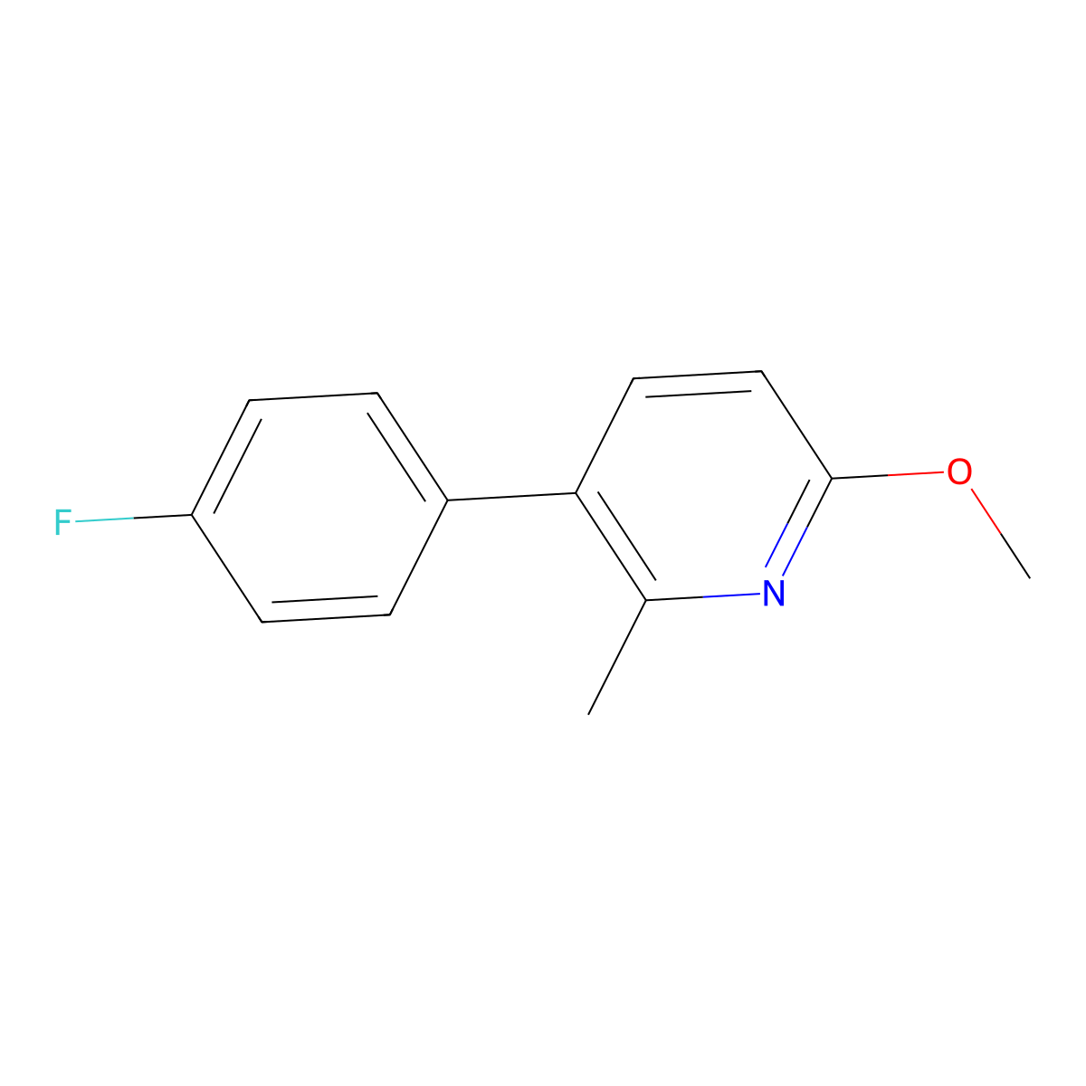 3-(4-Fluorophenyl)-6-methoxy-2-methylpyridine molecular structure, CAS 1214340-07-4