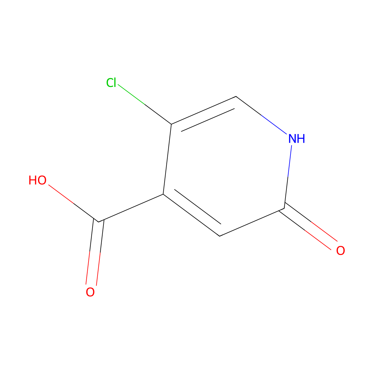 5-Chloro-2-hydroxypyridine-4-carboxylic acid molecular structure, CAS 1214340-13-2