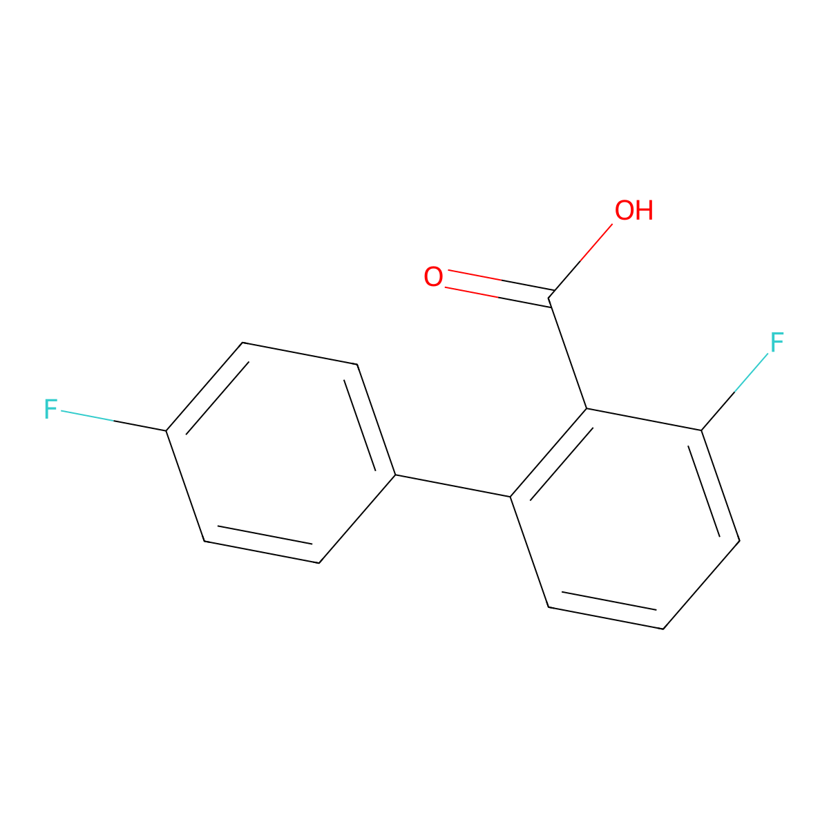 2-(4-Fluorophenyl)-6-fluorobenzoic acid molecular structure, CAS 1214340-15-4