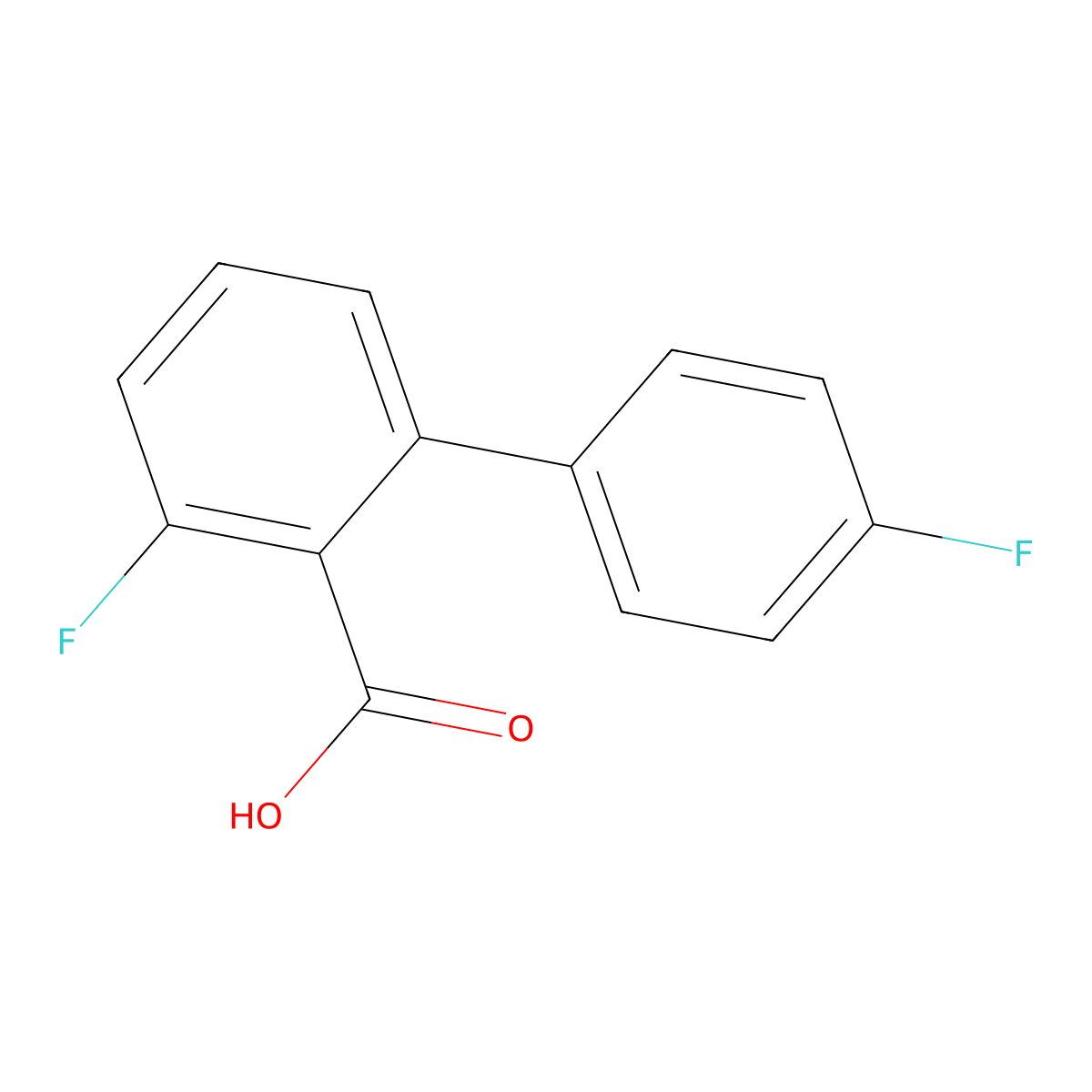 2-(4-Fluorophenyl)-6-fluorobenzoic acid molecular structure, CAS 1214340-15-4