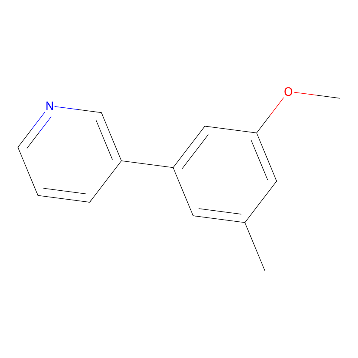 3-(3-Methoxy-5-methylphenyl)pyridine molecular structure, CAS 1214340-19-8