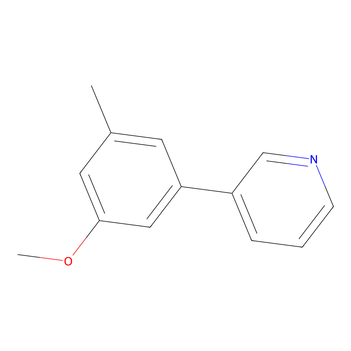 3-(3-Methoxy-5-methylphenyl)pyridine molecular structure, CAS 1214340-19-8