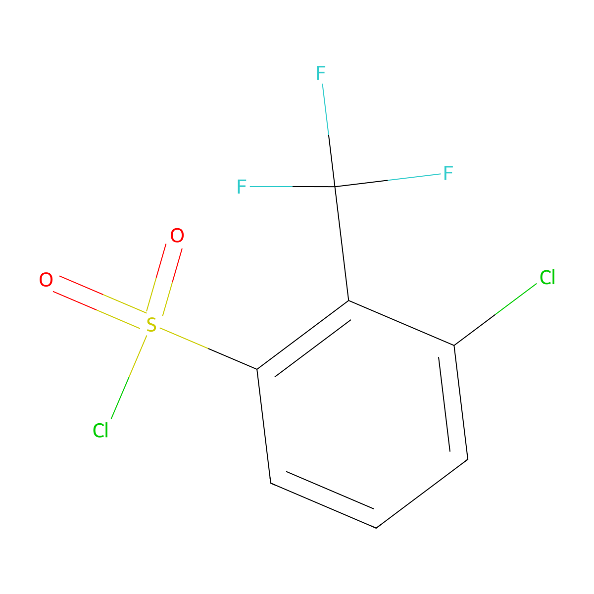 3-Chloro-2-(trifluoromethyl)benzene-1-sulfonyl chloride molecular structure, CAS 1214340-24-5