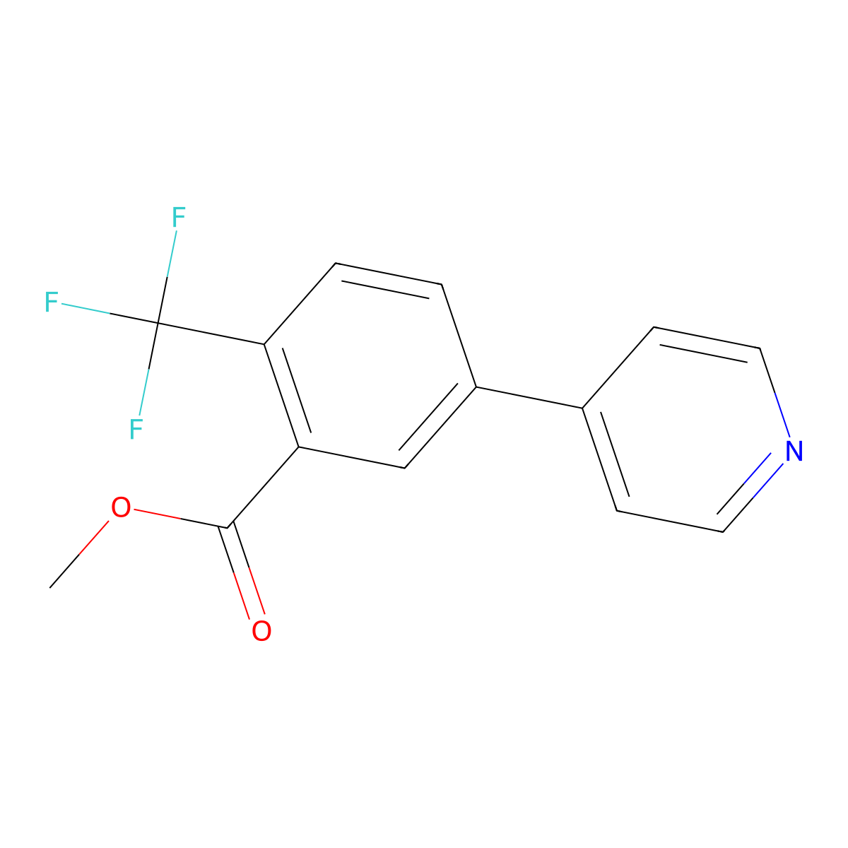 Methyl 5-(pyridin-4-yl)-2-(trifluoromethyl)benzoate molecular structure, CAS 1214340-25-6