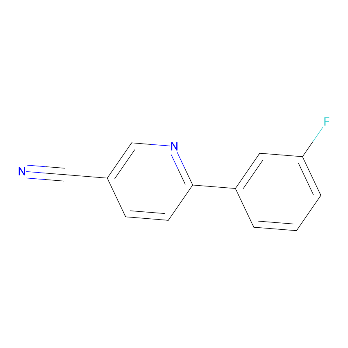 6-(3-Fluorophenyl)nicotinonitrile molecular structure, CAS 1214340-27-8