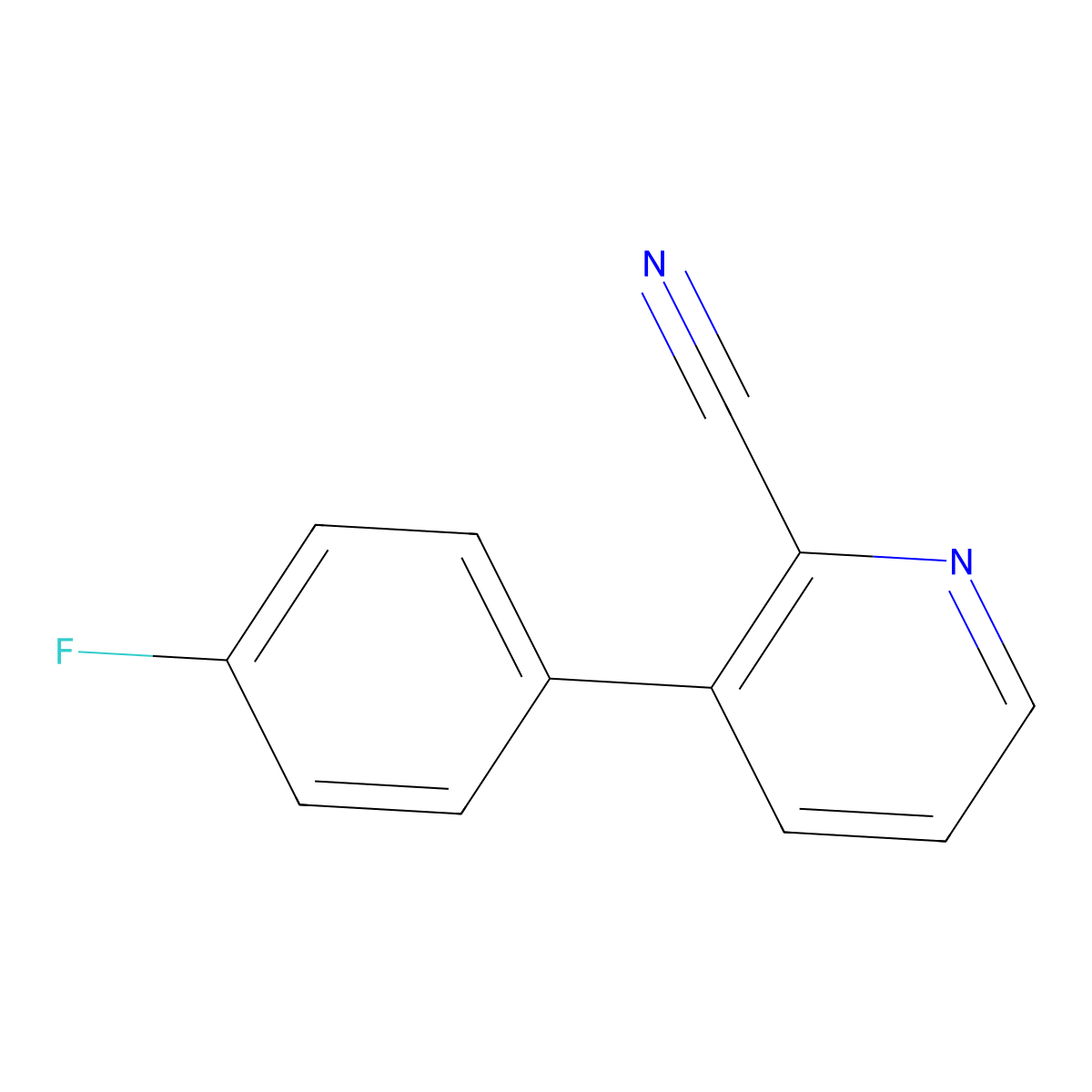 3-(4-Fluorophenyl)pyridine-2-carbonitrile molecular structure, CAS 1214340-31-4