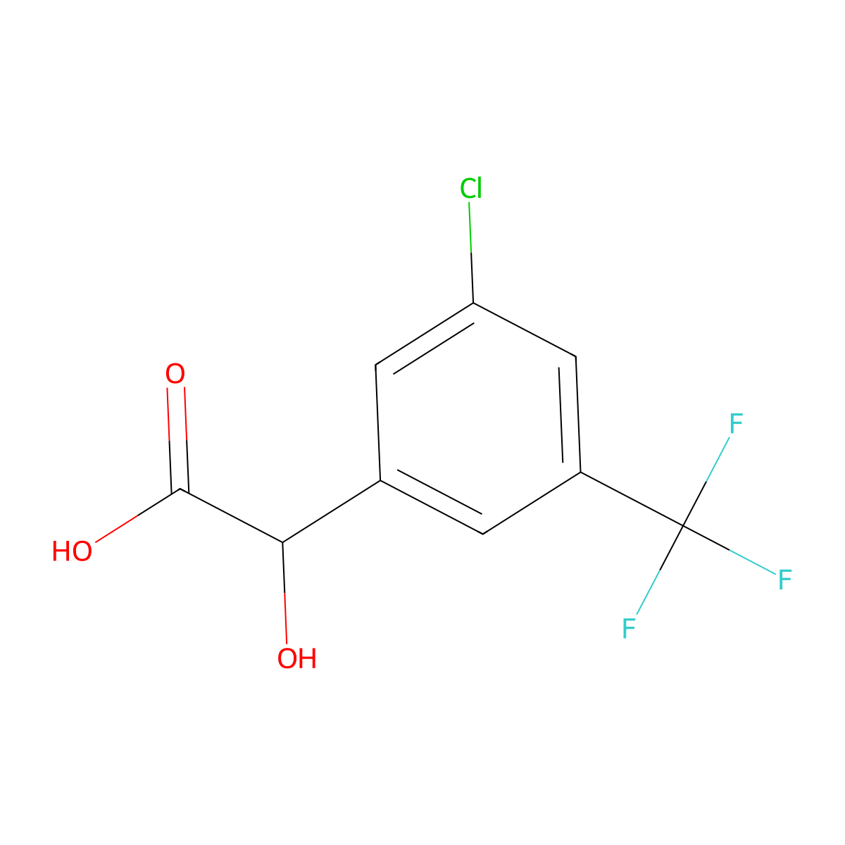 2-[3-Chloro-5-(trifluoromethyl)phenyl]-2-hydroxyacetic acid molecular structure, CAS 1214340-32-5
