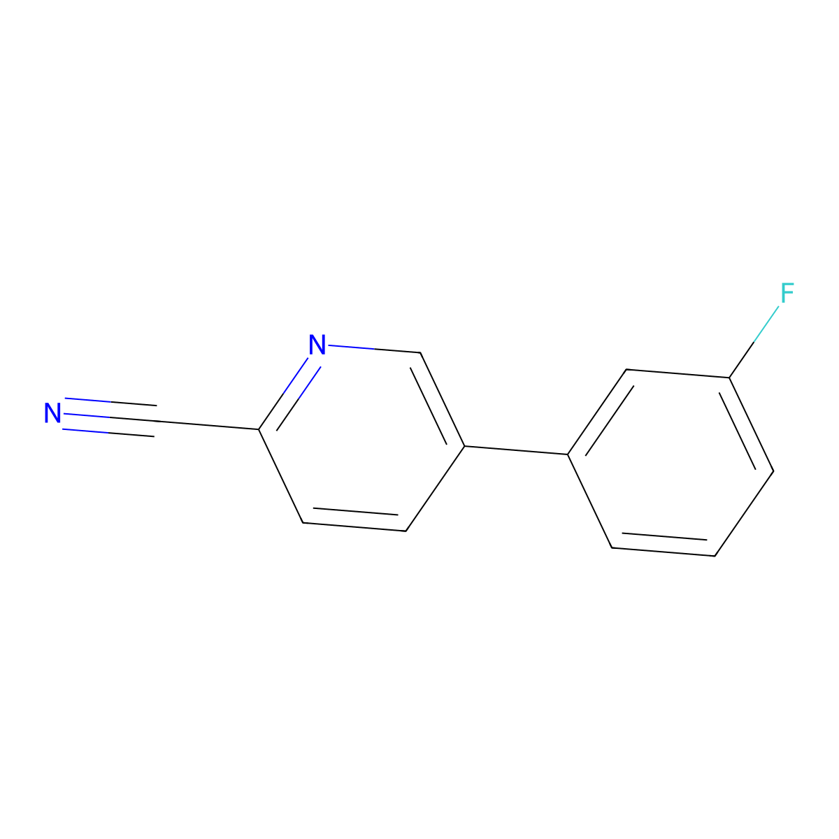 5-(3-Fluorophenyl)picolinonitrile molecular structure, CAS 1214340-36-9