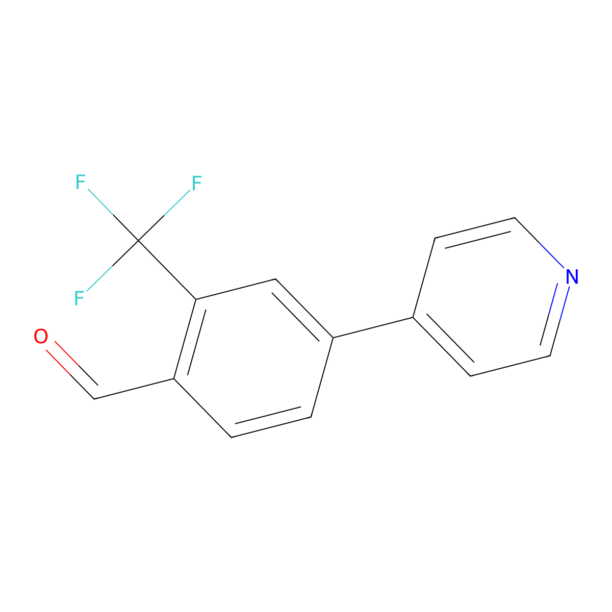 4-Pyridin-4-yl-2-(trifluoromethyl)benzaldehyde molecular structure, CAS 1214340-47-2
