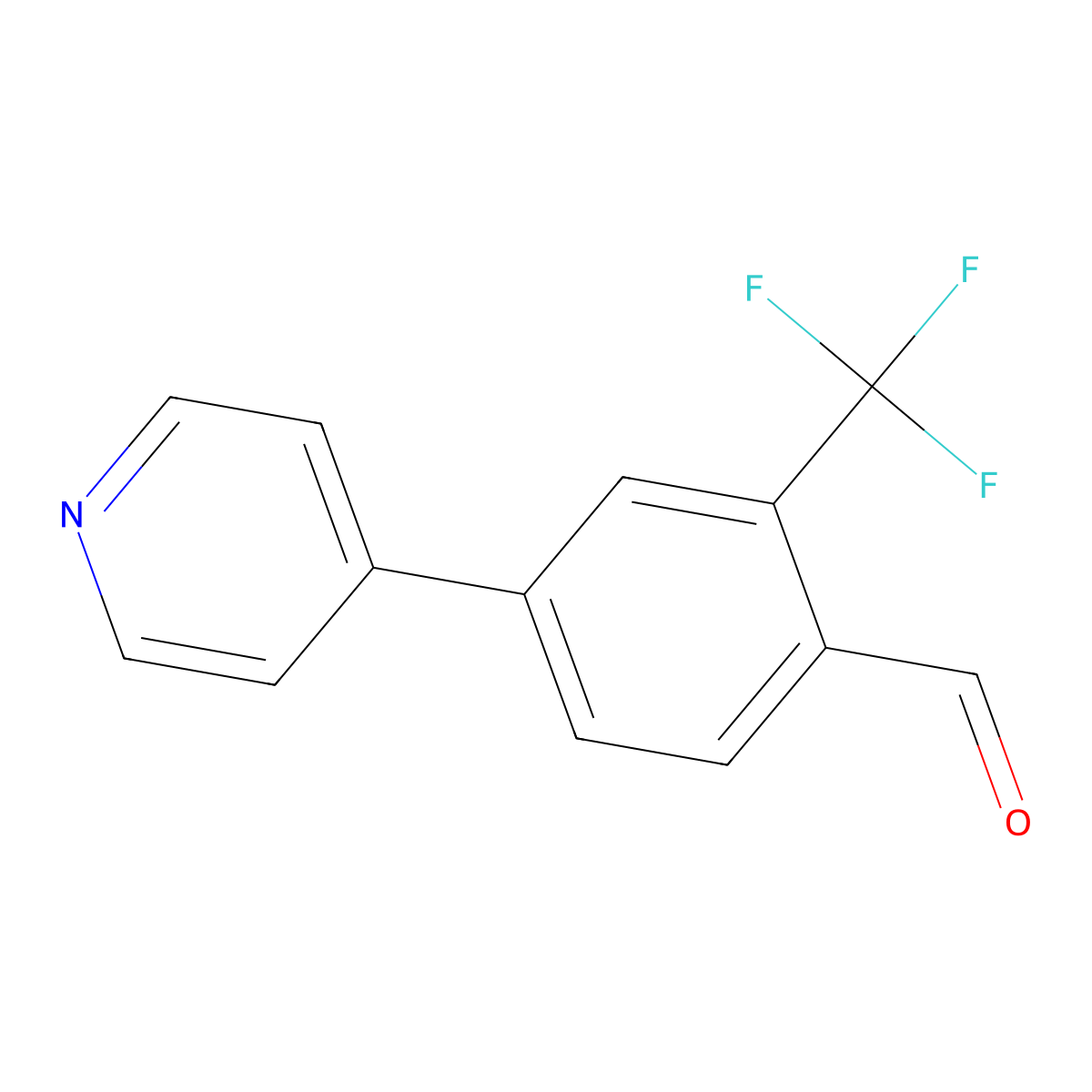4-Pyridin-4-yl-2-(trifluoromethyl)benzaldehyde molecular structure, CAS 1214340-47-2