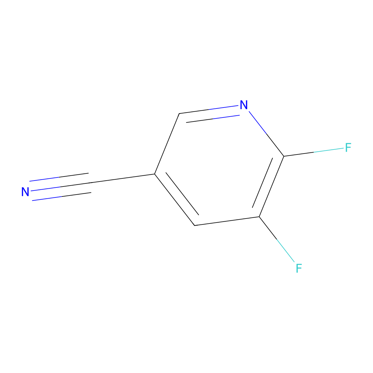 5,6-Difluoropyridine-3-carbonitrile molecular structure, CAS 1214340-48-3