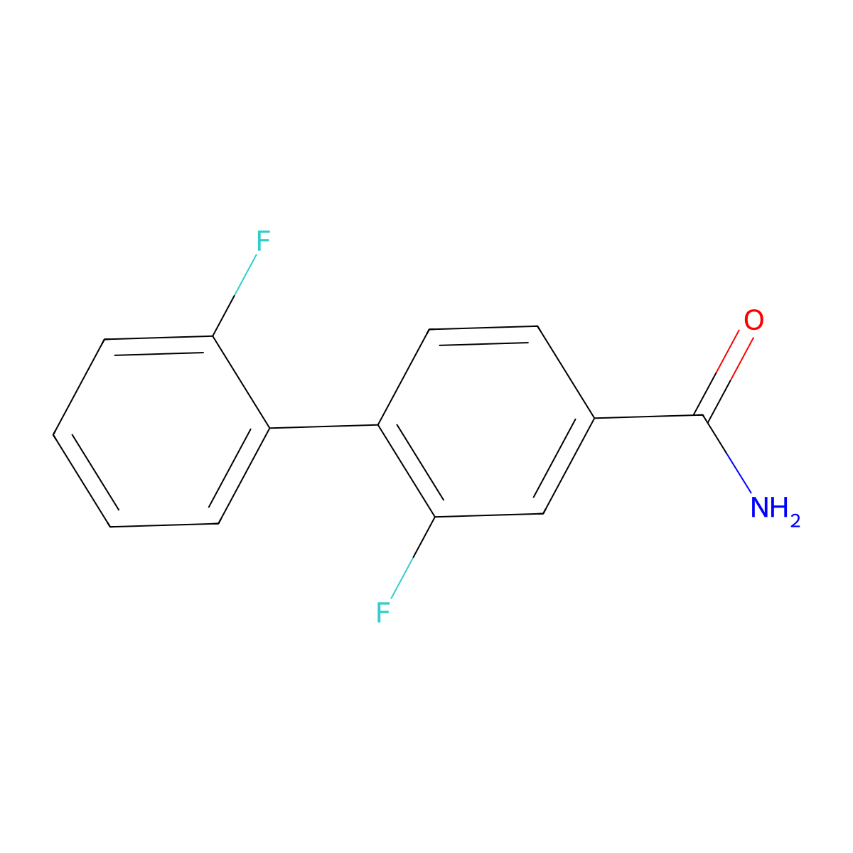 2',2-Difluorobiphenyl-4-carboxamide molecular structure, CAS 1214340-50-7