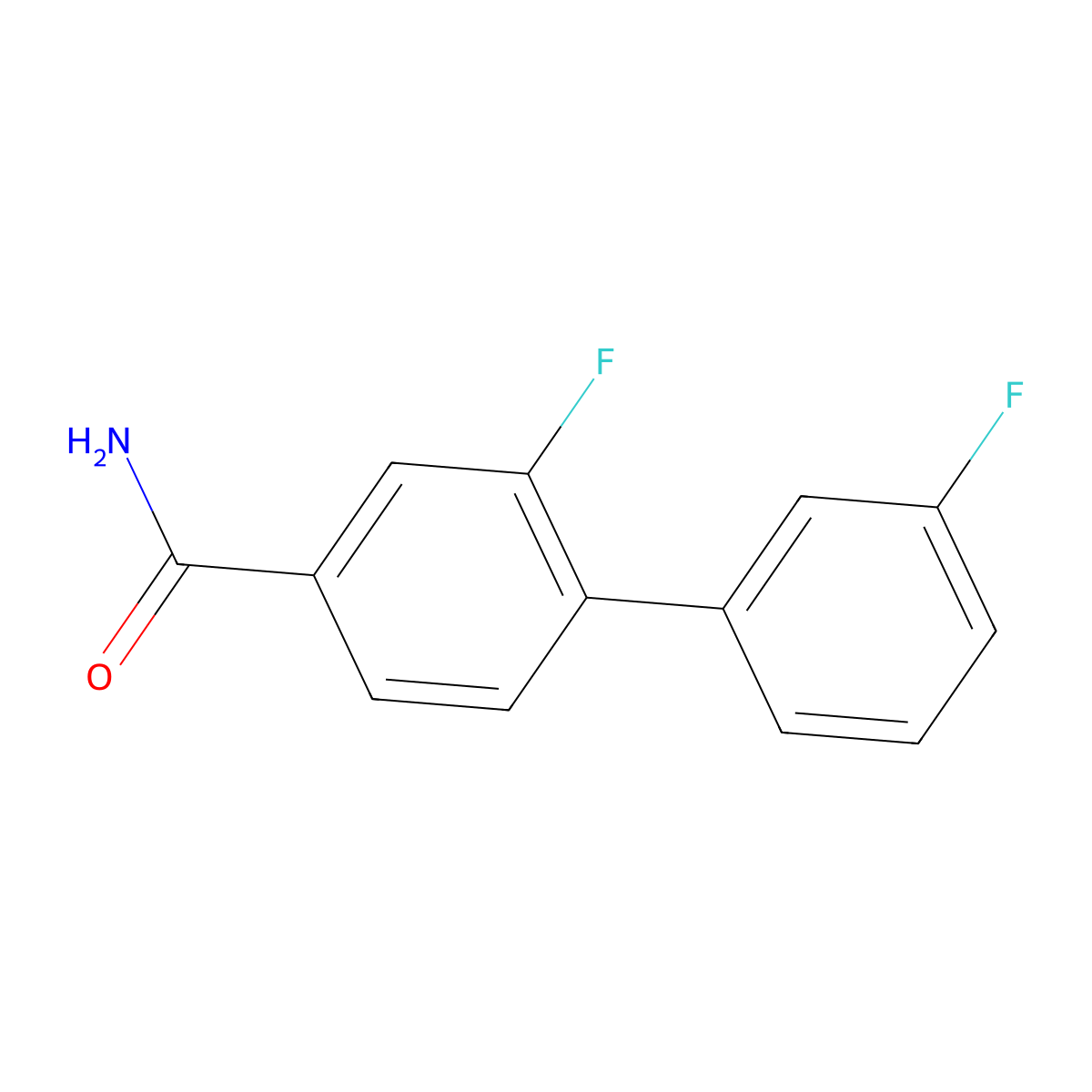 3-Fluoro-4-(3-fluorophenyl)benzamide molecular structure, CAS 1214340-56-3