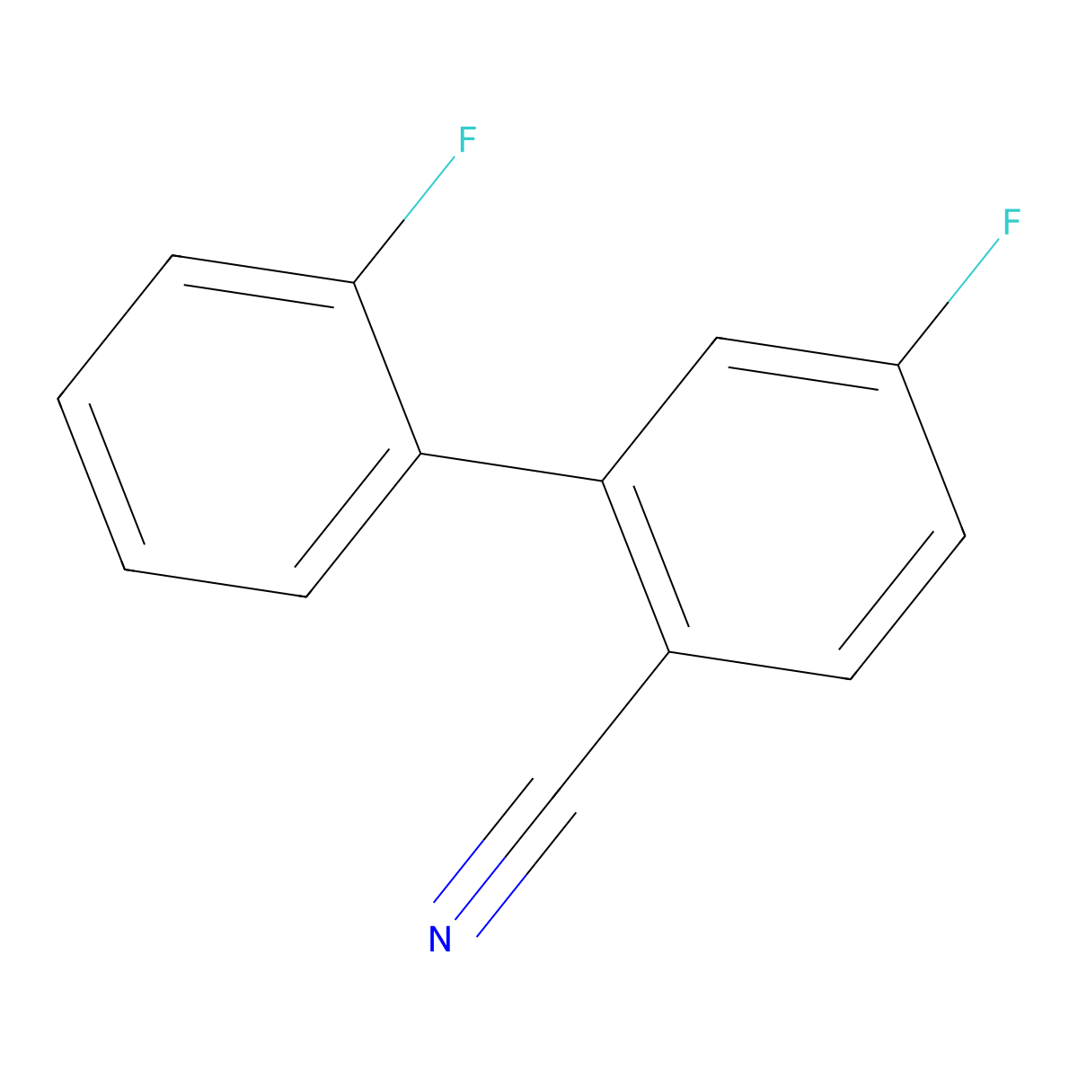 2',5-Difluoro-[1,1'-biphenyl]-2-carbonitrile molecular structure, CAS 1214340-62-1