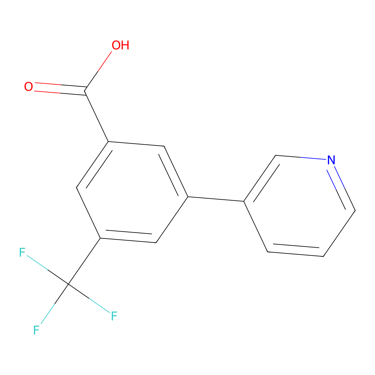 3-(Pyridin-3-yl)-5-(trifluoromethyl)benzoic acid molecular structure, CAS 1214340-73-4