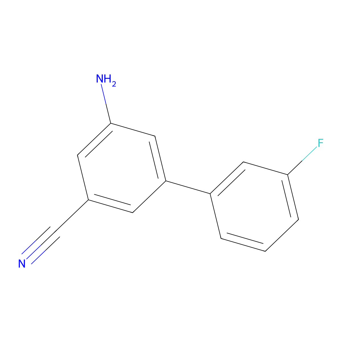 5-Amino-3'-fluoro-[1,1'-biphenyl]-3-carbonitrile molecular structure, CAS 1214341-07-7