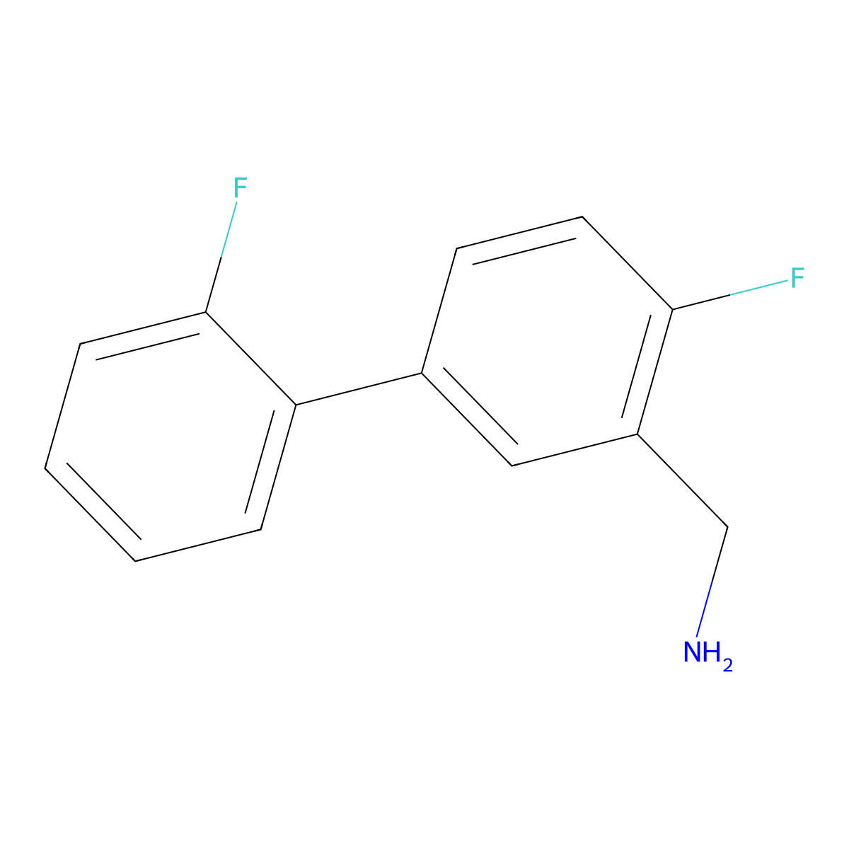 [2-Fluoro-5-(2-fluorophenyl)phenyl]methanamine molecular structure, CAS 1214341-10-2