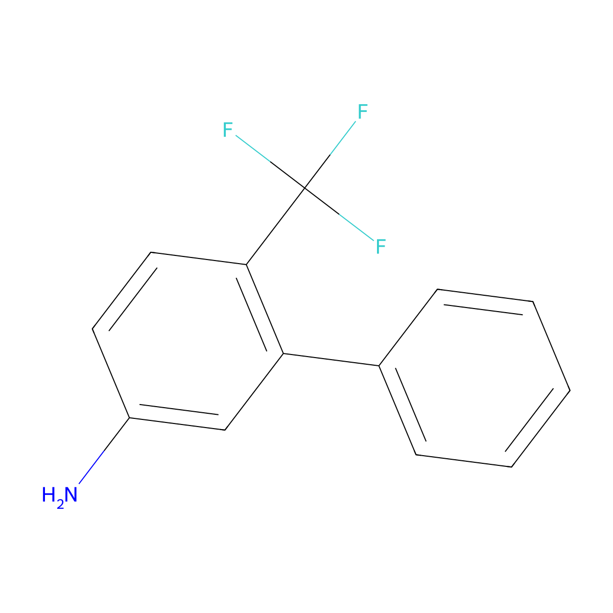 5-Amino-2-(trifluoromethyl)biphenyl molecular structure, CAS 1214341-39-5