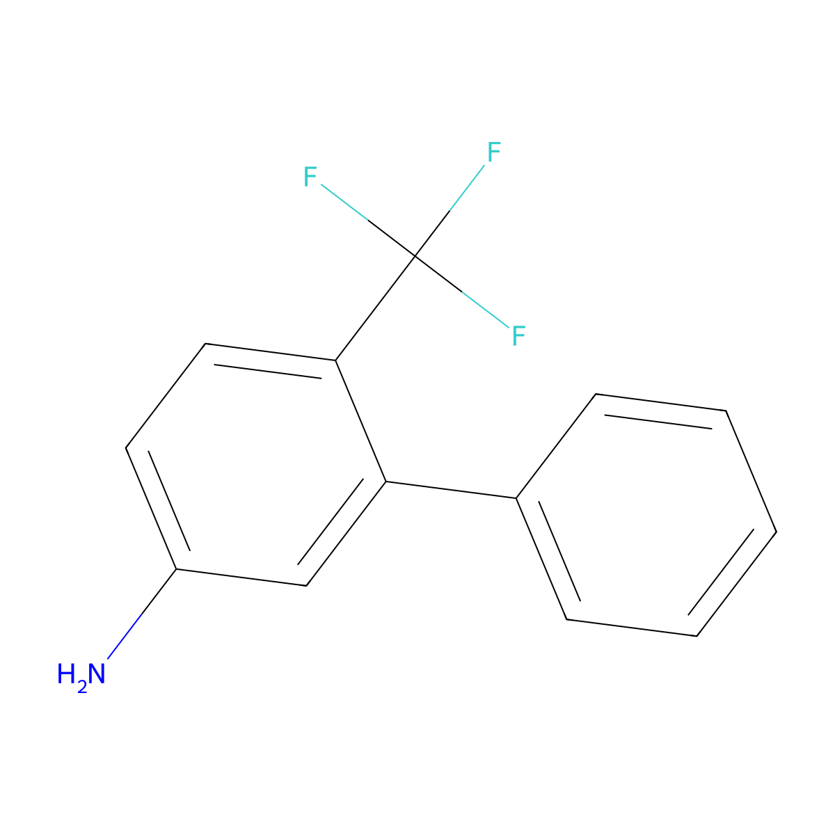 5-Amino-2-(trifluoromethyl)biphenyl molecular structure, CAS 1214341-39-5