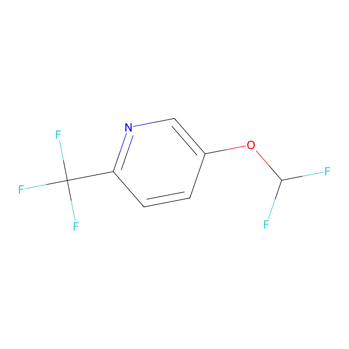 5-Difluoromethoxy-2-(trifluoromethyl)pyridine molecular structure, CAS 1214341-40-8