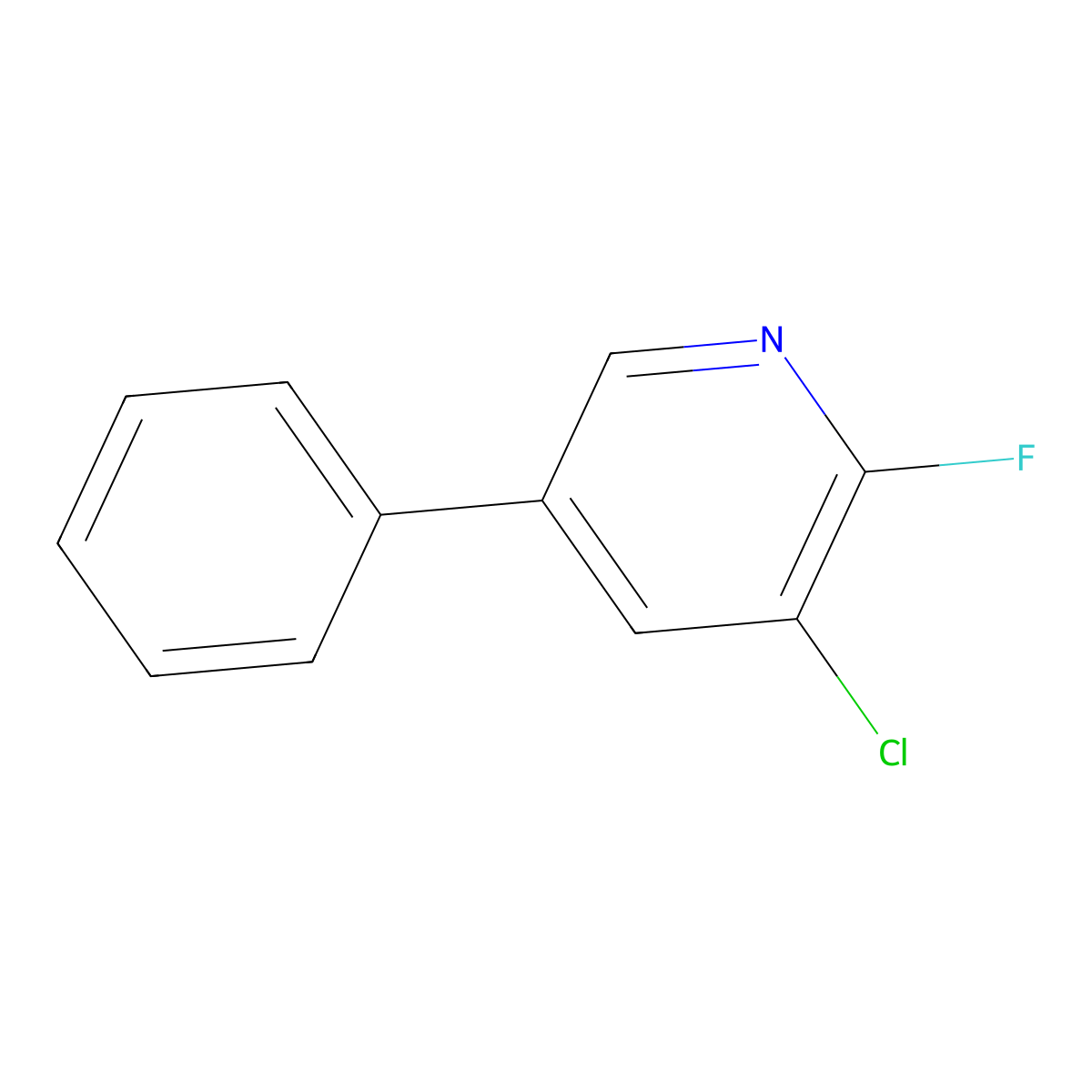 3-Chloro-2-fluoro-5-phenylpyridine molecular structure, CAS 1214341-47-5