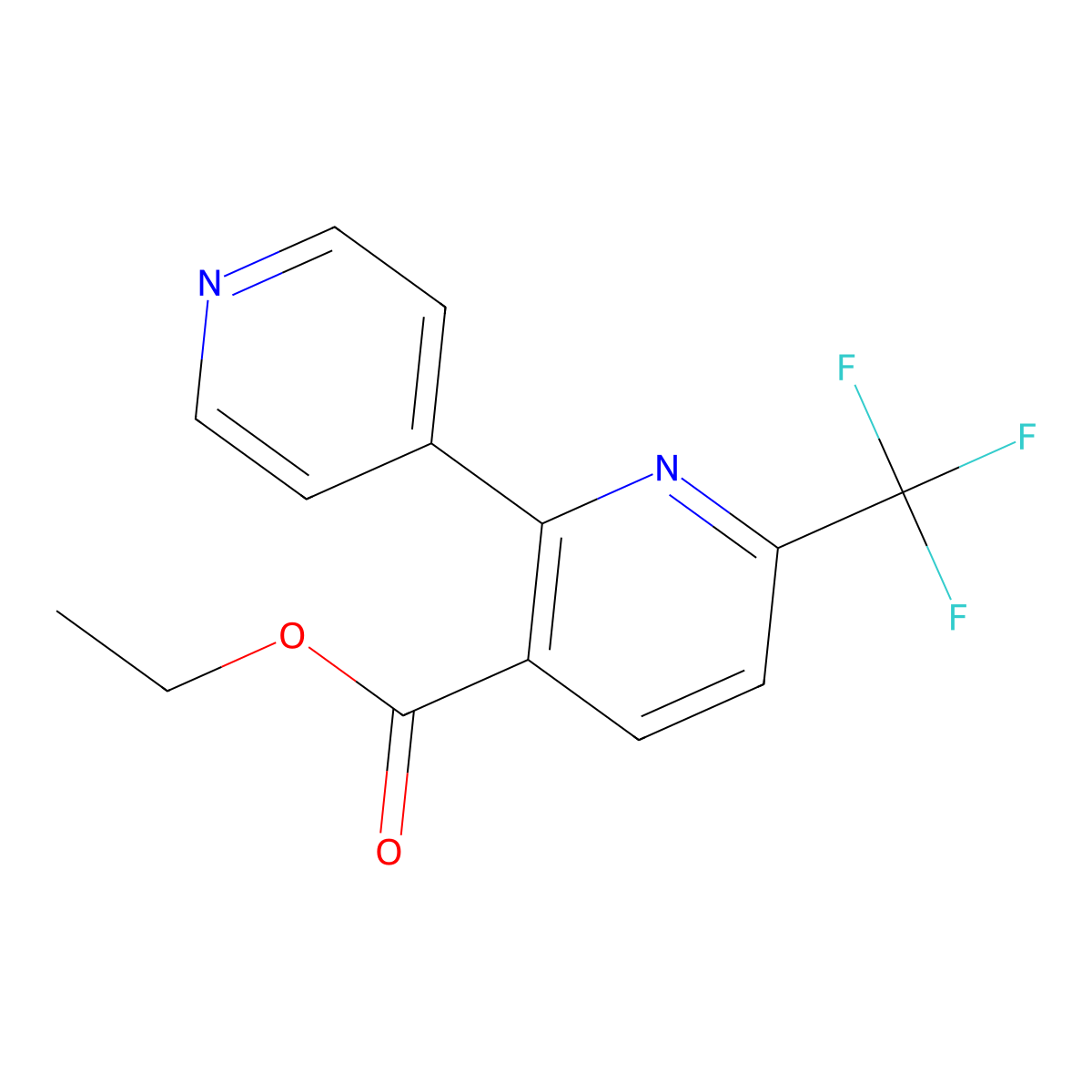 Ethyl 2-(pyridin-4-yl)-6-(trifluoromethyl)nicotinate molecular structure, CAS 1214341-53-3