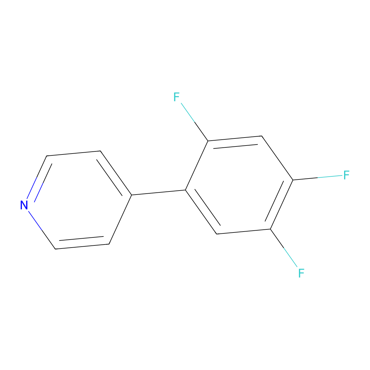 4-(2,4,5-Trifluorophenyl)pyridine molecular structure, CAS 1214341-60-2