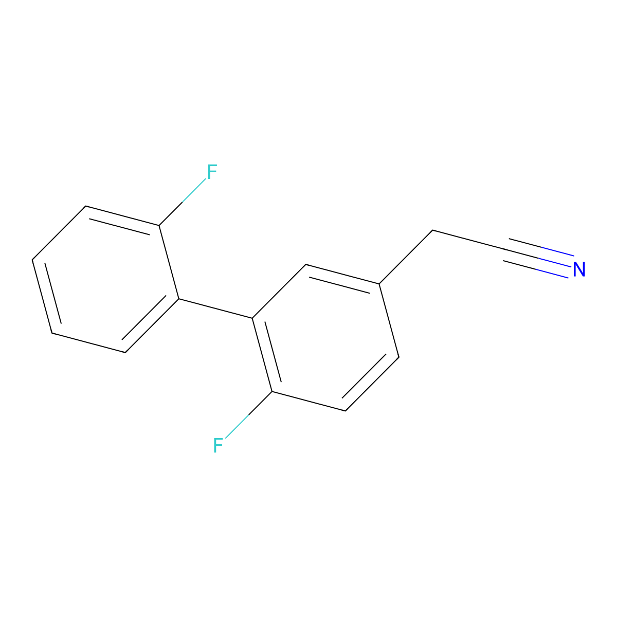 2-(2',6-Difluoro-[1,1'-biphenyl]-3-yl)acetonitrile molecular structure, CAS 1214341-83-9