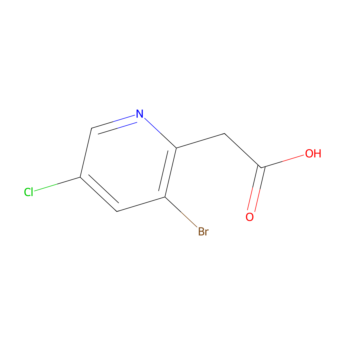 2-(3-Bromo-5-chloropyridin-2-yl)acetic acid molecular structure, CAS 1214341-90-8