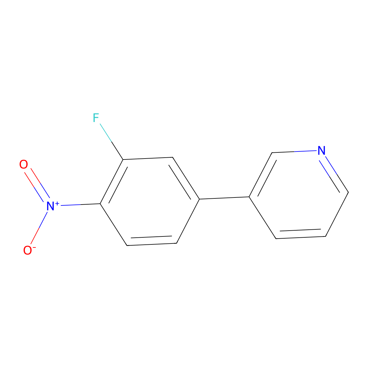 3-(3-Fluoro-4-nitrophenyl)pyridine molecular structure, CAS 1214342-03-6