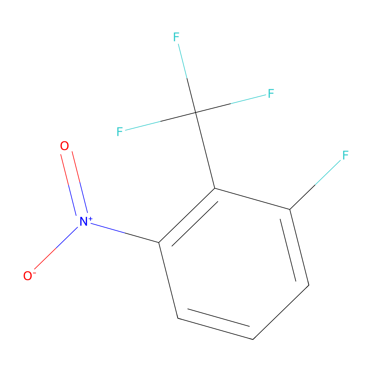1-Fluoro-3-nitro-2-(trifluoromethyl)benzene molecular structure, CAS 1214342-08-1