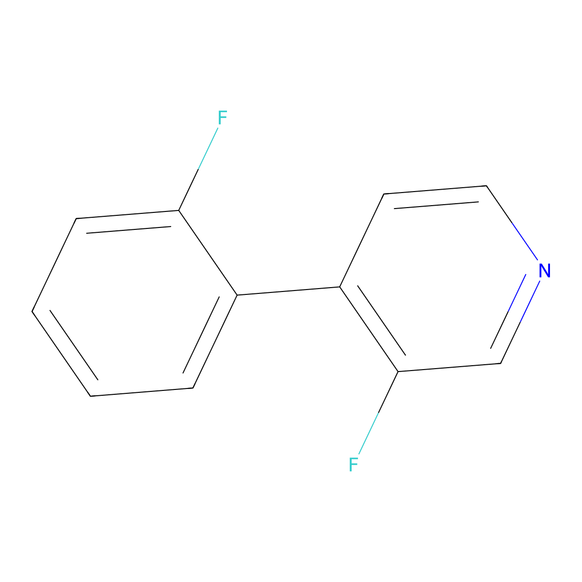 3-Fluoro-4-(2-fluorophenyl)pyridine molecular structure, CAS 1214342-09-2