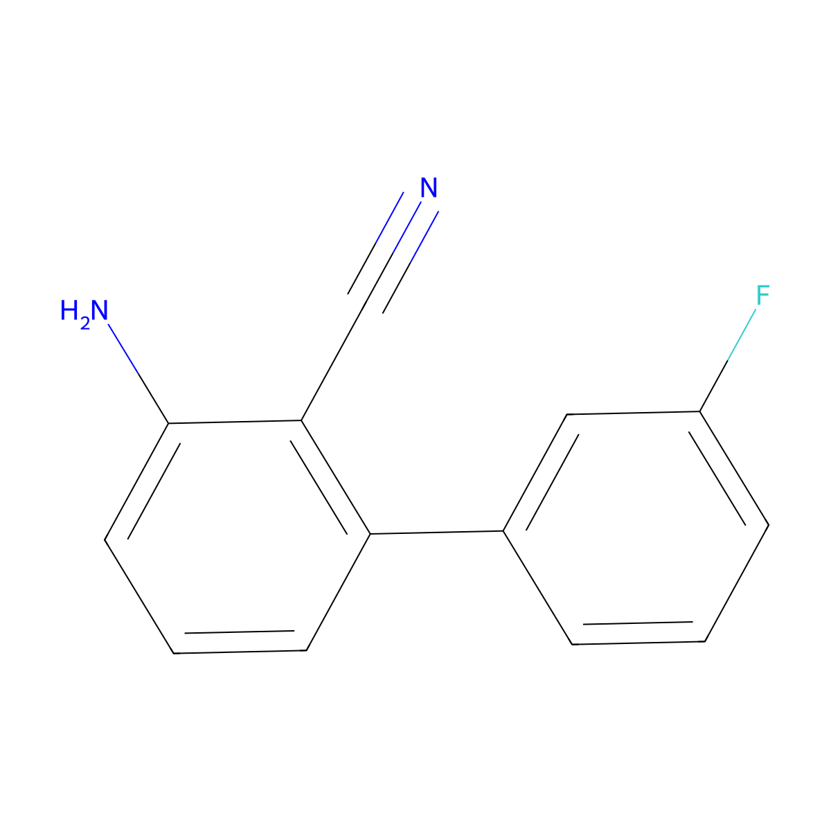 3-Amino-3'-fluoro-[1,1'-biphenyl]-2-carbonitrile molecular structure, CAS 1214342-26-3