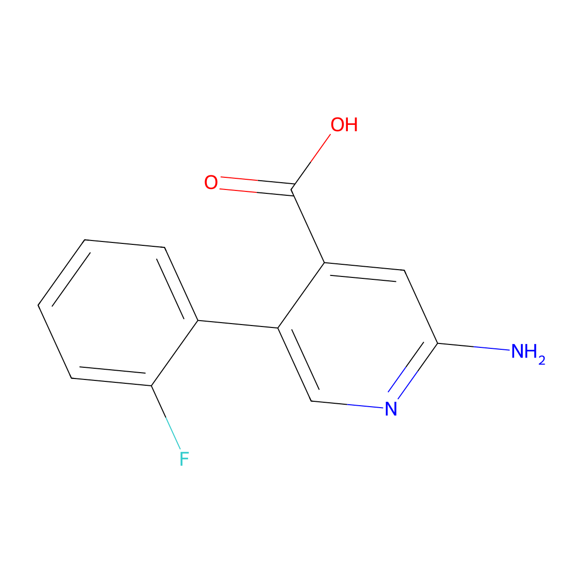 2-Amino-5-(2-fluorophenyl)pyridine-4-carboxylic acid molecular structure, CAS 1214342-37-6